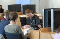 Photographs of a Mathematics Tutorial in Appleton Tower, on the 23rd of October, 2007. The tutorial was supervised by several PhD students, including Ms Antonella D’Avanzo and Ms Elena Méndez Escobar.