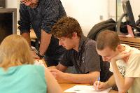 Photographs of a Mathematics Tutorial in Appleton Tower, on the 23rd of October, 2007. The tutorial was supervised by several PhD students, including Ms Antonella D’Avanzo and Ms Elena Méndez Escobar.