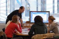 Photographs of a Mathematics Tutorial in Appleton Tower, on the 23rd of October, 2007. The tutorial was supervised by several PhD students, including Ms Antonella D’Avanzo and Ms Elena Méndez Escobar.