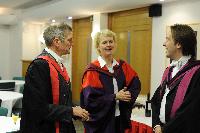 Photographs of Professor Arthur Trew Dr Judy Hardy and an unknown man at the EPCC MSc in HPC graduations at the eScience Centre, 25th of November 2009.