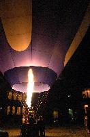 Photographs of a hot air balloon in the Old College courtyard. Balloon from Cameron Balloons Ltd. Photographs taken on the 21st century 2006.