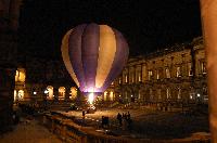 Photographs of a hot air balloon in the Old College courtyard. Balloon from Cameron Balloons Ltd. Photographs taken on the 21st century 2006.