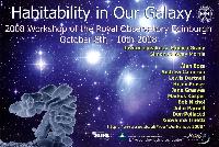 Posters for a workshop on "Habitability in Our Galaxy" with multiple speakers between the 8th and the 10th of October and a public lecture at Dynamic Earth by Professor Monica Grady, on Wednesday the 8th of October 2008, entitled "Are We Alone?". The background is that of the star cluster Pleiades and the E-coli bacteria at 1 micro metre.