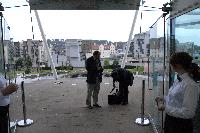 Photographs of people, including Prof. Malcolm Atkinson, at the Dynamic Earth for the UK e-Science All Hands Meeting, September 2008.