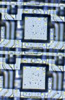 Close up photographs of different electronic circuits.