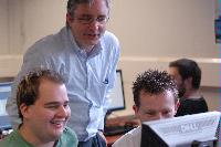 Photographs of a Mathematics Student Laboratory. Supervisers included Mr Thomas Koppe, PhD student, and Toby Bailey, Reader at the School of Mathematics. Photographs taken on the 31st of October 2007.
