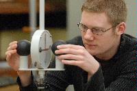 Peter Templeton and Graeme Terry performing an unknown experiment during their 3rd Year Physics laboratories. Photographs taken on the 20th of January 2008.