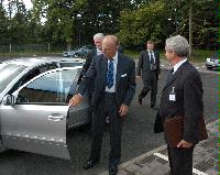 The new Advanced Computing Facility (ACF) is opened by His Royal Highness Prince Philip, the Duke of Edinburgh in his role as Chancellor of the University of Edinburgh, on the 1st July 2005. Present were Professor Arthur Trew, Professor Richard Kenway, Professor Timothy O'Shea, Dr Peter Boyle, Professor Igor Goryanin, Mrs Linda Dewar and other unknown staff of the University of Edinburgh.