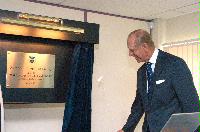 The new Advanced Computing Facility (ACF) is opened by His Royal Highness Prince Philip, the Duke of Edinburgh in his role as Chancellor of the University of Edinburgh, on the 1st July 2005. Present were Professor Arthur Trew, Professor Richard Kenway, Professor Timothy O'Shea, Dr Peter Boyle, Professor Igor Goryanin, Mrs Linda Dewar and other unknown staff of the University of Edinburgh.