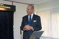 The new Advanced Computing Facility (ACF) is opened by His Royal Highness Prince Philip, the Duke of Edinburgh in his role as Chancellor of the University of Edinburgh, on the 1st July 2005. Present were Professor Arthur Trew, Professor Richard Kenway, Professor Timothy O'Shea, Dr Peter Boyle, Professor Igor Goryanin, Mrs Linda Dewar and other unknown staff of the University of Edinburgh.