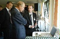 The new Advanced Computing Facility (ACF) is opened by His Royal Highness Prince Philip, the Duke of Edinburgh in his role as Chancellor of the University of Edinburgh, on the 1st July 2005. Present were Professor Arthur Trew, Professor Richard Kenway, Professor Timothy O'Shea, Dr Peter Boyle, Professor Igor Goryanin, Mrs Linda Dewar and other unknown staff of the University of Edinburgh.
