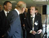 The new Advanced Computing Facility (ACF) is opened by His Royal Highness Prince Philip, the Duke of Edinburgh in his role as Chancellor of the University of Edinburgh, on the 1st July 2005. Present were Professor Arthur Trew, Professor Richard Kenway, Professor Timothy O'Shea, Dr Peter Boyle, Professor Igor Goryanin, Mrs Linda Dewar and other unknown staff of the University of Edinburgh.
