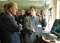 The new Advanced Computing Facility (ACF) is opened by His Royal Highness Prince Philip, the Duke of Edinburgh in his role as Chancellor of the University of Edinburgh, on the 1st July 2005. Present were Professor Arthur Trew, Professor Richard Kenway, Professor Timothy O'Shea, Dr Peter Boyle, Professor Igor Goryanin, Mrs Linda Dewar and other unknown staff of the University of Edinburgh.