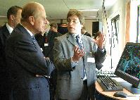 The new Advanced Computing Facility (ACF) is opened by His Royal Highness Prince Philip, the Duke of Edinburgh in his role as Chancellor of the University of Edinburgh, on the 1st July 2005. Present were Professor Arthur Trew, Professor Richard Kenway, Professor Timothy O'Shea, Dr Peter Boyle, Professor Igor Goryanin, Mrs Linda Dewar and other unknown staff of the University of Edinburgh.