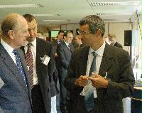The new Advanced Computing Facility (ACF) is opened by His Royal Highness Prince Philip, the Duke of Edinburgh in his role as Chancellor of the University of Edinburgh, on the 1st July 2005. Present were Professor Arthur Trew, Professor Richard Kenway, Professor Timothy O'Shea, Dr Peter Boyle, Professor Igor Goryanin, Mrs Linda Dewar and other unknown staff of the University of Edinburgh.