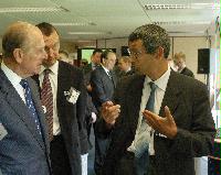 The new Advanced Computing Facility (ACF) is opened by His Royal Highness Prince Philip, the Duke of Edinburgh in his role as Chancellor of the University of Edinburgh, on the 1st July 2005. Present were Professor Arthur Trew, Professor Richard Kenway, Professor Timothy O'Shea, Dr Peter Boyle, Professor Igor Goryanin, Mrs Linda Dewar and other unknown staff of the University of Edinburgh.