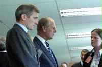 The new Advanced Computing Facility (ACF) is opened by His Royal Highness Prince Philip, the Duke of Edinburgh in his role as Chancellor of the University of Edinburgh, on the 1st July 2005. Present were Professor Arthur Trew, Professor Richard Kenway, Professor Timothy O'Shea, Dr Peter Boyle, Professor Igor Goryanin, Mrs Linda Dewar and other unknown staff of the University of Edinburgh.
