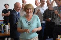 Photographs of Ms Alvis Ingram's retirement party, in May 2006. Professor Alan Walker, Ms Leanne O'Donnell, Ms Doreen Hamilton, Dr Brian Pendleton, Mr Douglas Munro, Professor Ken Bowler, Professor Will Hossack, Professor Graeme Ackland, Professor Clive Greated, Professor Malcolm McMahon,  Professor Wilson Poon, Dr Arjun Berera, Dr Jamie Cole, Professor Francis Barnes, Professor Alana Heavens, Professor Simon Bates and Professor Tony Kennedy are amongst the guests.