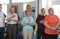 Photographs of Ms Alvis Ingram's retirement party, in May 2006. Professor Alan Walker, Ms Leanne O'Donnell, Ms Doreen Hamilton, Dr Brian Pendleton, Mr Douglas Munro, Professor Ken Bowler, Professor Will Hossack, Professor Graeme Ackland, Professor Clive Greated, Professor Malcolm McMahon,  Professor Wilson Poon, Dr Arjun Berera, Dr Jamie Cole, Professor Francis Barnes, Professor Alana Heavens, Professor Simon Bates and Professor Tony Kennedy are amongst the guests.