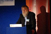 A set of images from the International Digital Curation Conference in Edinburgh in December 2008.  The location of the conference was the Digital Curation Centre and Our Dynamic Earth.  Contains Malcolm Atkinson, Director of the e-Science Institute; John Wilbanks of Creative Commons; Cameron Neylon of the STFC, Chris Rusbridge; Director of the Digital Curation Centre and Peter Clarke.