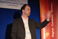A set of images from the International Digital Curation Conference in Edinburgh in December 2008.  The location of the conference was the Digital Curation Centre and Our Dynamic Earth.  Contains Malcolm Atkinson, Director of the e-Science Institute; John Wilbanks of Creative Commons; Cameron Neylon of the STFC, Chris Rusbridge; Director of the Digital Curation Centre and Peter Clarke.