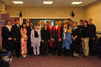 EPCC held a sherry reception for the 2005/06 graduates of the MSc in High Performance Computing on the 28th November 2006. One of the graduates Zhaoyang Dong gave a recital on the pipa (Chinese lute). The graduands of 05/06 were Lee-Shawn Chin, Martin Chorley, Brian Dobbins, Zhaoyang Dong, Xu Guo, Heike Jagode, Heather Kelly, George Kyriacou, Xiaochi Ma, Erik McClements, Geraldine McKenna, Dmitri Mehhovits, Derek Murray, Radoslaw Ostrowski, Aristides Papadopoulos, Parag Patel, Michal Piotrowski, Howard Price, Steven Rose, Christos Soulios and Yuan Wan.
