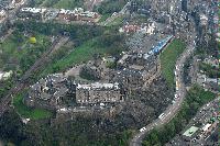 Aerial Photos of Edinburgh. Photos of King's Buildings, Old College, Edinburgh Castle, Waverley Station, Ross Band Stand and the Advanced Computing Facility. Photographs taken in May 2008.