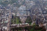 Aerial Photos of Edinburgh. Photos of King's Buildings, Old College, Edinburgh Castle, Waverley Station, Ross Band Stand and the Advanced Computing Facility. Photographs taken in May 2008.