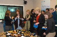 Photographs of the EPCC MSc Graduate Reception, unknown date. Professor Arthur Trew, Dr David Henty, Dr Fiona Reid, Dr Judy Hardy, Dr Mark Bull, Dr Alan Simpson, Dr Kenton D'Mellow, Dr Chris Johnson and Dr Lorna Smith are amongst the people present.