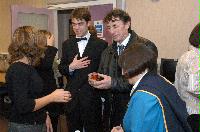 Photographs of the EPCC MSc Graduate Reception, unknown date. Professor Arthur Trew, Dr David Henty, Dr Fiona Reid, Dr Judy Hardy, Dr Mark Bull, Dr Alan Simpson, Dr Kenton D'Mellow, Dr Chris Johnson and Dr Lorna Smith are amongst the people present.
