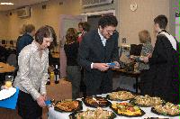 Photographs of the EPCC MSc Graduate Reception, unknown date. Professor Arthur Trew, Dr David Henty, Dr Fiona Reid, Dr Judy Hardy, Dr Mark Bull, Dr Alan Simpson, Dr Kenton D'Mellow, Dr Chris Johnson and Dr Lorna Smith are amongst the people present.
