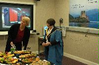 Photographs of the EPCC MSc Graduate Reception, unknown date. Professor Arthur Trew, Dr David Henty, Dr Fiona Reid, Dr Judy Hardy, Dr Mark Bull, Dr Alan Simpson, Dr Kenton D'Mellow, Dr Chris Johnson and Dr Lorna Smith are amongst the people present.