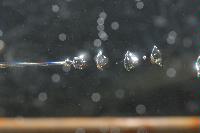 Photographs of a physics experiment entitled "The Singing Bubbles". The experiment was part of a 4th Year project by Mr Diarmuid Lloyd and mostly consisted in an attempt to capture images of a bubble at different stages of formation as it left a very thin glass nozzle.