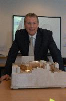 Presentation of the architectural model for the Dugald Stewart Building, mostly done from Appleton Tower. Mr Nichol Stephen MSP and Professor Timothy O'Shea are amongst the people present.