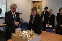 Presentation of the architectural model for the Dugald Stewart Building, mostly done from Appleton Tower. Mr Nichol Stephen MSP and Professor Timothy O'Shea are amongst the people present.