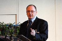 Photographs of speakers at the DEISA Symposium, April 2008. Amongst them are Mr Paolo Malfetti, Dr. Hermann Lederer , Dr. Thomas Eickermann, Dr. Marian Garcia, Dr. Victor Alessandrini, Dr. Alistair Dunlop, Dr. Edward Seidel, Dr. David Henty, Mr Al Kellie, Dr Alan Gray, Dr Xavier Daura, Professor Karsten Reuter and Dr. Jukka Heikkinen.