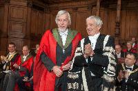 Professor Rolf Dieter Heuer Receives his Honorary Degree from the Principal, Professor Sir Timothy O'Shea; Edinburgh Graduation 2014