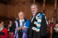 Professor Peter Higgs Receives his Honorary Degree from Professor Didiers Viviers from the Universite Libre Bruxelles; Edinburgh Graduation 2014