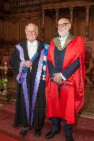 Professor Peter Higgs and Professor Baron Francois Englert; Edinburgh Graduation 2014