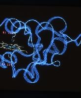 Computer generated images of different molecules.  4 images. Possibly proteins.