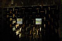 Photographs of the JCMB's Anechoic Chamber, with hand painted artworks on the walls.