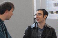Photographs of unknown people at the UK e-Science All Hands Meeting, September 2008. Locations include the Appleton Tower foyer and lecture theatres as well a several locations within the Dugald Stewart Building at the University of Edinburgh.