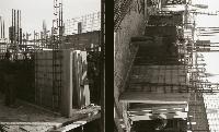 Several images of construction work happening in King's Buildings, mostly of the JCMB.