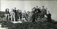 Physics Society Album 2. Photographer unknown. Copyright unknown. Album cover - knight and horse. Dates vary: 1941, 1942, 1943, 1944, 1947, 1948, 1949. Events included are Balerno to Flotterstone 1941, Meal Monday 1942, Meal Monday 1944, Soutra via Lammermoors and Humbie 1944, Balerno to Carlops 1944, Balerno to Carlops 1945, Meal Monday 1947, Edgelaw Reservoir Picnic 1947, Dramatic Night "The Dover Road" 1948, Peebles Meal Monday 1949, Play: "While The Sun Shines" 1949, Spring Hike Gladhouse to Peebles 1949, Charities Day and the Physics Society Picnic Pittencrieff Dunfermline. Photographed are the Standing Committees of 1942-43, 1943-44, 1944-45, 1947-48. Photographs include Bill Cochrane and Robert Schlapp.