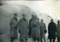 Physics Society Album 2. Photographer unknown. Copyright unknown. Album cover - knight and horse. Dates vary: 1941, 1942, 1943, 1944, 1947, 1948, 1949. Events included are Balerno to Flotterstone 1941, Meal Monday 1942, Meal Monday 1944, Soutra via Lammermoors and Humbie 1944, Balerno to Carlops 1944, Balerno to Carlops 1945, Meal Monday 1947, Edgelaw Reservoir Picnic 1947, Dramatic Night "The Dover Road" 1948, Peebles Meal Monday 1949, Play: "While The Sun Shines" 1949, Spring Hike Gladhouse to Peebles 1949, Charities Day and the Physics Society Picnic Pittencrieff Dunfermline. Photographed are the Standing Committees of 1942-43, 1943-44, 1944-45, 1947-48. Photographs include Bill Cochrane and Robert Schlapp.