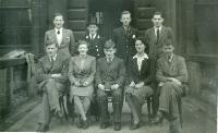Physics Society Album 2. Photographer unknown. Copyright unknown. Album cover - knight and horse. Dates vary: 1941, 1942, 1943, 1944, 1947, 1948, 1949. Events included are Balerno to Flotterstone 1941, Meal Monday 1942, Meal Monday 1944, Soutra via Lammermoors and Humbie 1944, Balerno to Carlops 1944, Balerno to Carlops 1945, Meal Monday 1947, Edgelaw Reservoir Picnic 1947, Dramatic Night "The Dover Road" 1948, Peebles Meal Monday 1949, Play: "While The Sun Shines" 1949, Spring Hike Gladhouse to Peebles 1949, Charities Day and the Physics Society Picnic Pittencrieff Dunfermline. Photographed are the Standing Committees of 1942-43, 1943-44, 1944-45, 1947-48. Photographs include Bill Cochrane and Robert Schlapp.