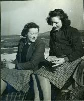 Physics Society Album 2. Photographer unknown. Copyright unknown. Album cover - knight and horse. Dates vary: 1941, 1942, 1943, 1944, 1947, 1948, 1949. Events included are Balerno to Flotterstone 1941, Meal Monday 1942, Meal Monday 1944, Soutra via Lammermoors and Humbie 1944, Balerno to Carlops 1944, Balerno to Carlops 1945, Meal Monday 1947, Edgelaw Reservoir Picnic 1947, Dramatic Night "The Dover Road" 1948, Peebles Meal Monday 1949, Play: "While The Sun Shines" 1949, Spring Hike Gladhouse to Peebles 1949, Charities Day and the Physics Society Picnic Pittencrieff Dunfermline. Photographed are the Standing Committees of 1942-43, 1943-44, 1944-45, 1947-48. Photographs include Bill Cochrane and Robert Schlapp.