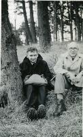 Physics Society Album 2. Photographer unknown. Copyright unknown. Album cover - knight and horse. Dates vary: 1941, 1942, 1943, 1944, 1947, 1948, 1949. Events included are Balerno to Flotterstone 1941, Meal Monday 1942, Meal Monday 1944, Soutra via Lammermoors and Humbie 1944, Balerno to Carlops 1944, Balerno to Carlops 1945, Meal Monday 1947, Edgelaw Reservoir Picnic 1947, Dramatic Night "The Dover Road" 1948, Peebles Meal Monday 1949, Play: "While The Sun Shines" 1949, Spring Hike Gladhouse to Peebles 1949, Charities Day and the Physics Society Picnic Pittencrieff Dunfermline. Photographed are the Standing Committees of 1942-43, 1943-44, 1944-45, 1947-48. Photographs include Bill Cochrane and Robert Schlapp.