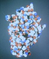 A set of computer generated images of molecules.  7 images.