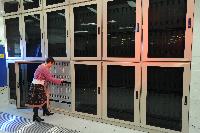 A set of images of the QCDOC supercomputer.  This is a computer used solely for calculations related to Quantum Chromodynamics.  It is owned by a collaboration of UK lattice physicists UKQCD, Columbia University, Brookhaven National Laboratory and IBM.  16 images.